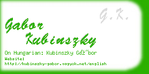 gabor kubinszky business card